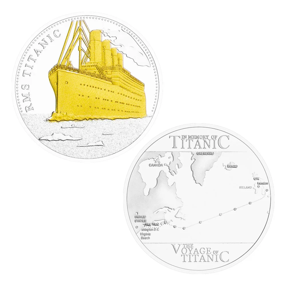 

Коллекционная Посеребренная сувенирная монета The Voyage of Titanic United Kindom, коллекционная художественная памятная монета