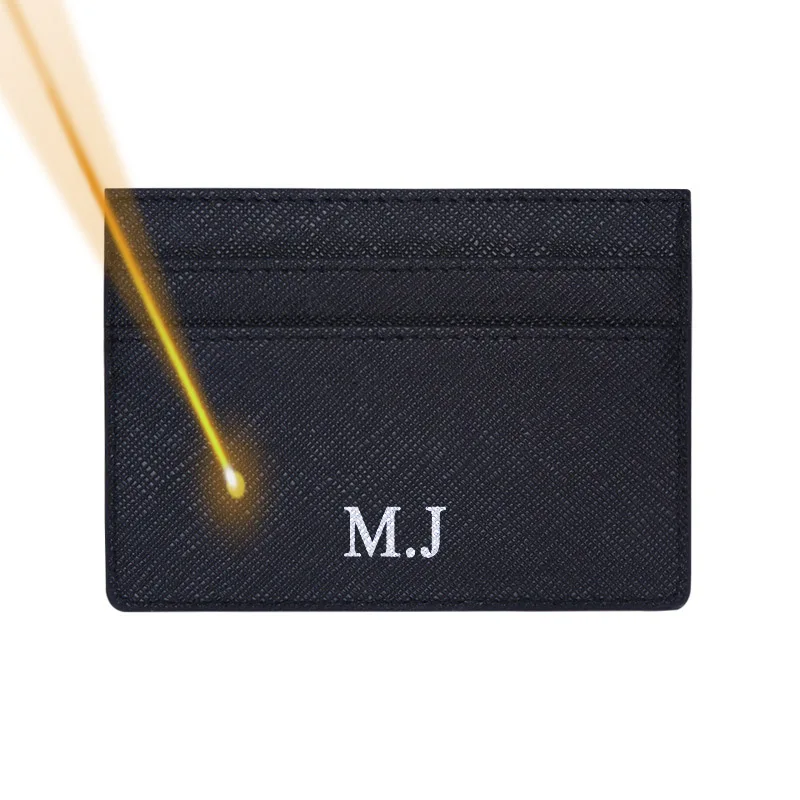 

Custom Gold & Silver Color Letter Name Card Holder for Men Women Unisex RFID Blocking Protection Men ID Credit Cardholder Wallet