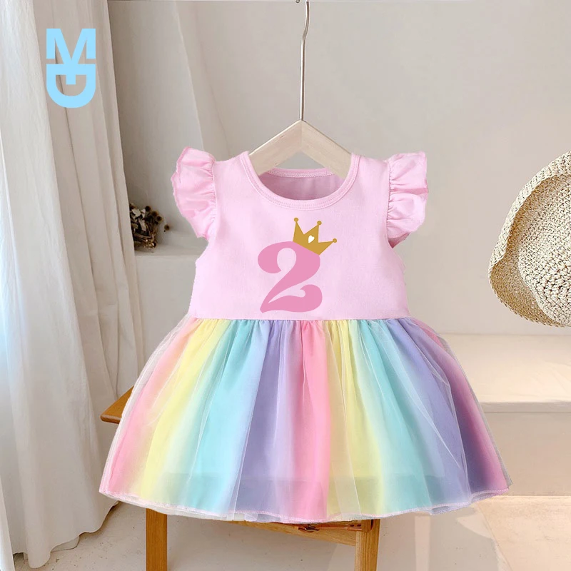

New Baby Girls Birthday Outfits Dresses 1 2 3 4 Years Baby Birthday Dress Summer Kids Girl Casual Princess Dresses Kids Clothes