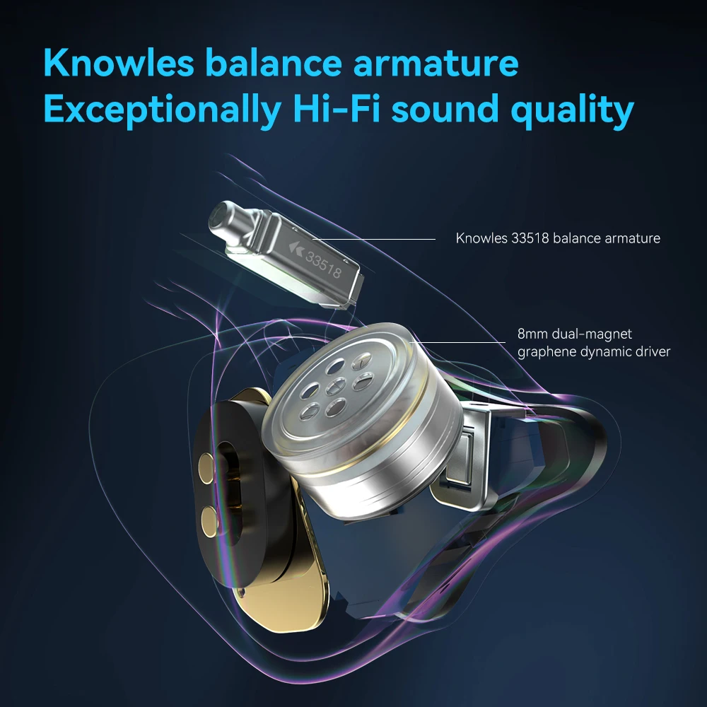 TRN T350 TWS Knowles Наушники 1BA+1DD 5.3 Bluetooth-совместимая басовая гарнитура-вкладыш HIFI