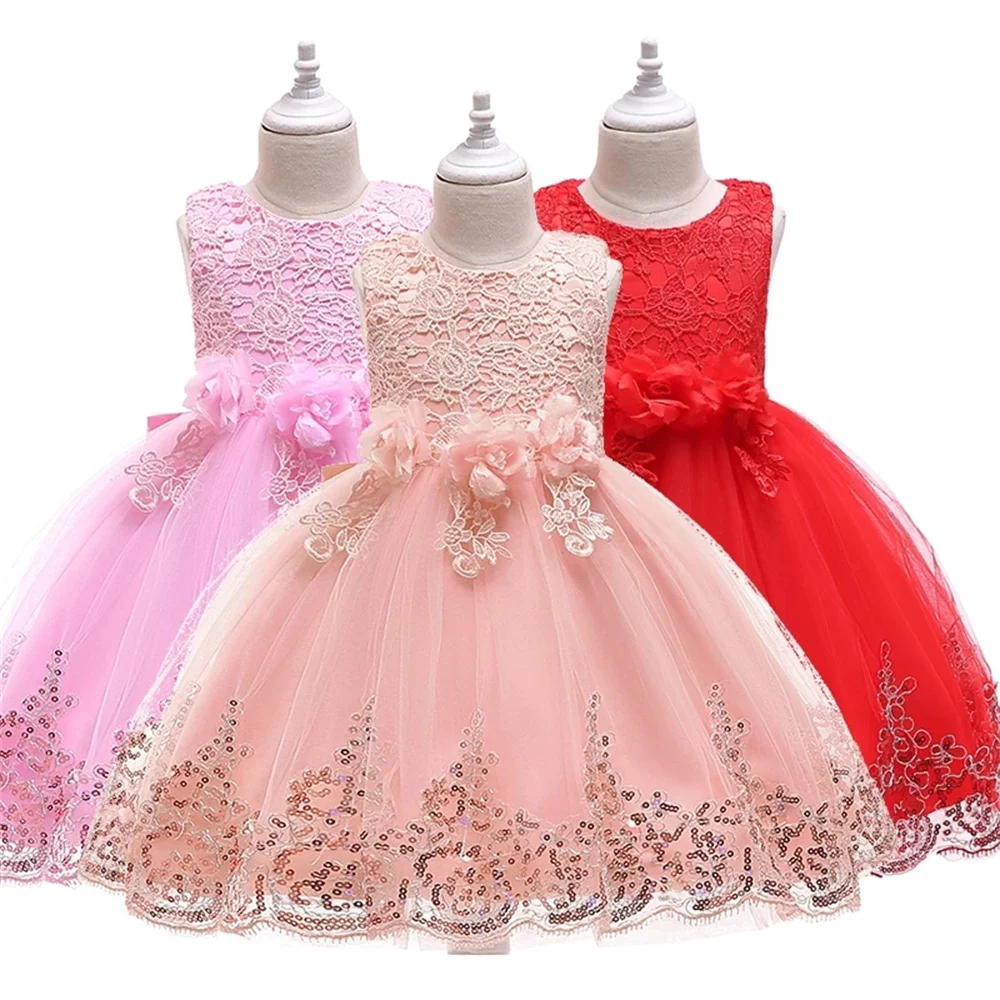 

Girl Summer Lace Princess Dress Children Floral Gown Dresses For Girls Clothing Kids Birthday Party Tutu Custome Vestidos