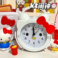 kawaii sanrios alarm clock hellokittys cartoon anime girl heart bedroom bedside desk decoration office supplies gifts for kids