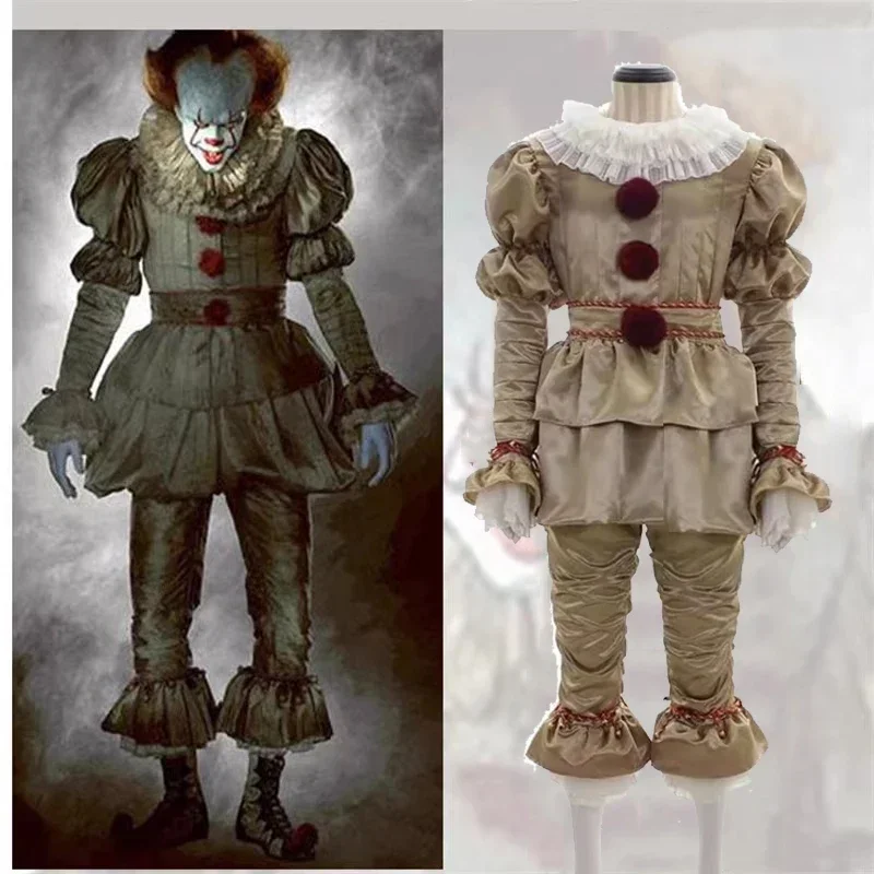 Джокер для взрослых Pennywise Косплей Костюм Хэллоуин Клоун Стивен Кинг Мужчины