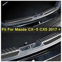 stainless steel rear trunk inner door sill scuff protector cover trim 2pcs for mazda cx 5 cx5 2017 2022 interior accessories