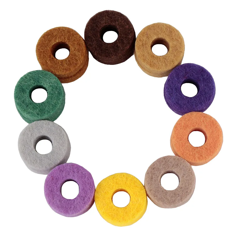 

10Pcs/ Pack Cymbal Stand Felt Washer Pad Replacement Round Soft for Drum Set Cymbals (Random Color )