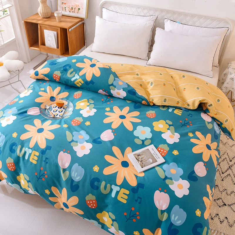 

Cotton Reactive Flowers Printed Nordic Style Quilt Cover Duvet Cover High-Grade ​Comforter Cover Home Textile Free Shipping #/