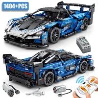 technical 1404pcs mclarened senna gtr super racing car 42123 building blocks remote control sport car bricks toys for kids adult
