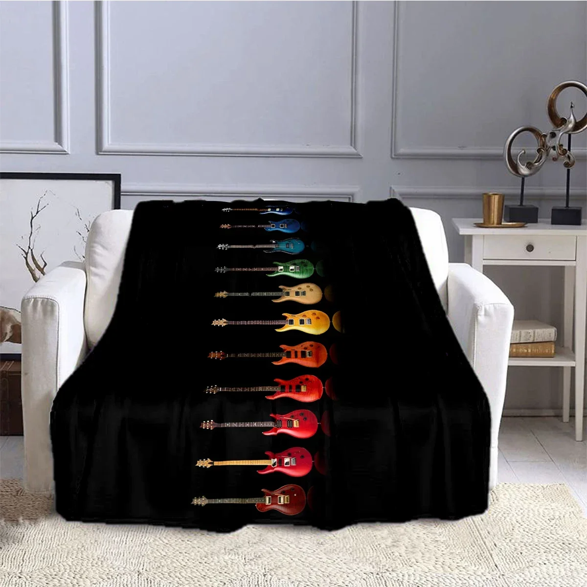 Одеяло детское Фланелевое для электрогитары мягкое удобное дома и путешествий