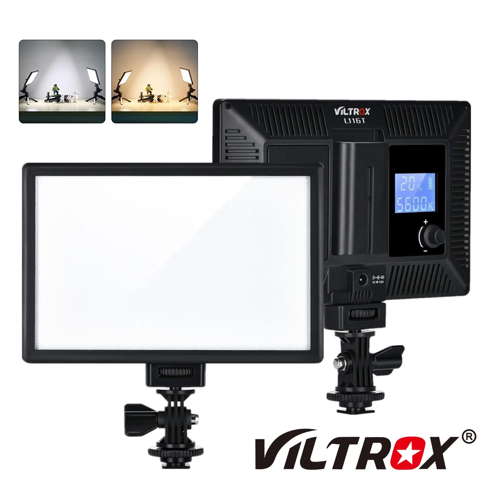 

Светодиодсветильник VILTROX L116T для камеры, Сверхтонкая, с регулируемой яркостью, CRI95 + двухцветная, 3300K-5600K, светодиодная лампа для видеосъемки с...