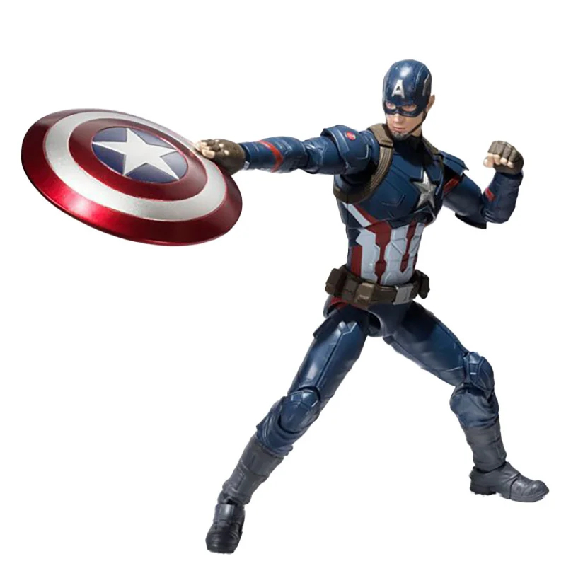 

SHF Marvel Legand Action Figure Captain America Figma Avengers Model 15cm PVC Iron Man Thor Movable Joints Toys For Kids Disney