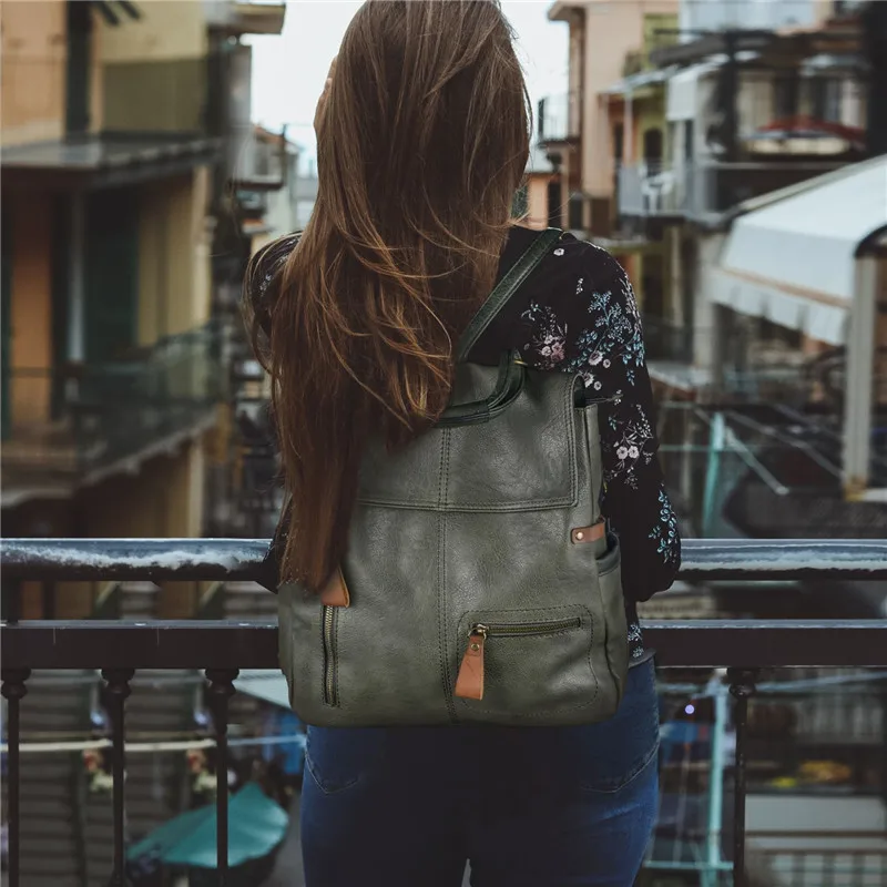 Fashion Forward Wilslat Femal Backpack Purse Leather Anti-theft Casual Shoulder Bag Mochilas Satchel Bolso