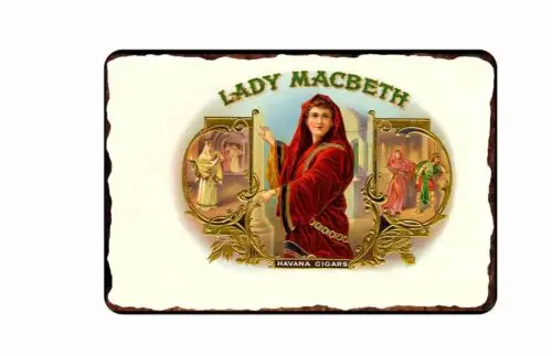 Жестяной знак для леди Макбет сигар 8x1 2 винтажные этикетки 1890-1900 реклама