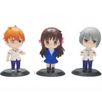 3pcs Anime Q Version Fruits Basket Figure Honda Tohru Sohma Kyo Sohma Yuki PVC Action Figure Collection Model Toys Kids Gifts