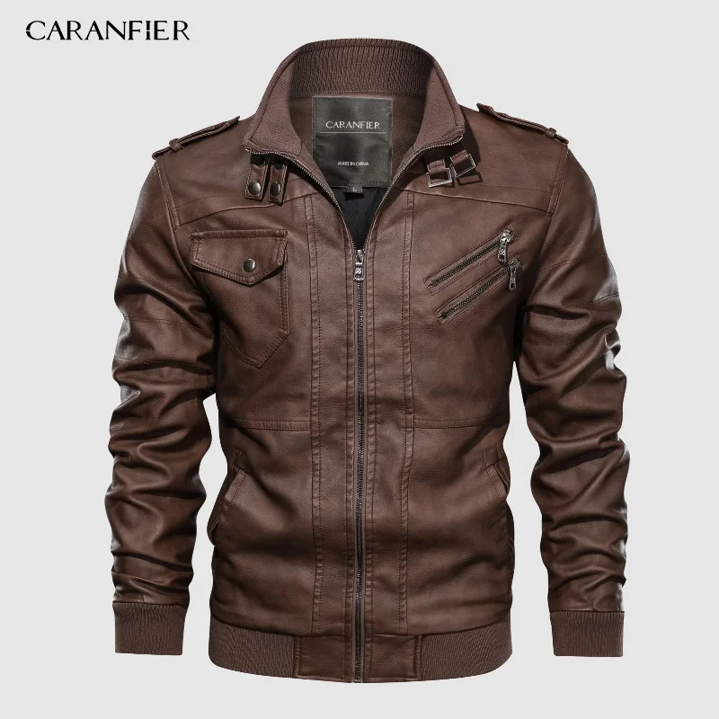 

New Men PU Military Jacket Casual Army Fitness Leather Coats Bomber Anti-Leather Jackets European Size Dropshipping