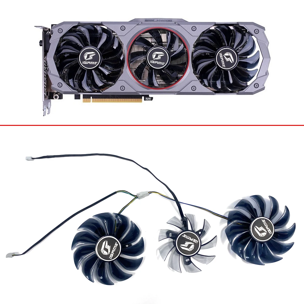 

NEW 90MM 75MM 4PIN PVA080E12R DC12V 0.5A iGame RTX 2080 AD Special GPU FAN For Colorful RTX 2080 2070 SUPER GTX 1660 Advanced