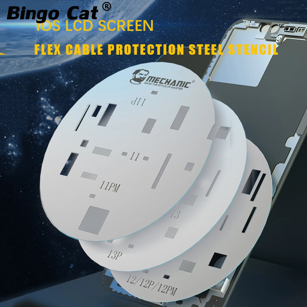 

Защитный стальной трафарет Mechanic 3 шт. для iPhone 11 12 12mini 12Pro max 13 mini 13 Pro Max, всплывающий экран для ремонта