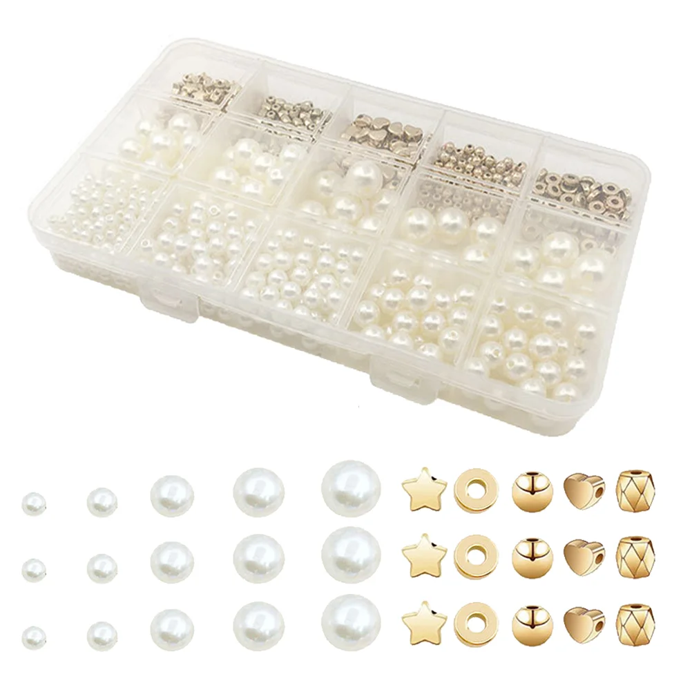 

Beads Pearl Jewelry Diy Bracelet Making Star Crafts Spacer Buttons Necklace Set Simulation Loose Charms Supplies Bead