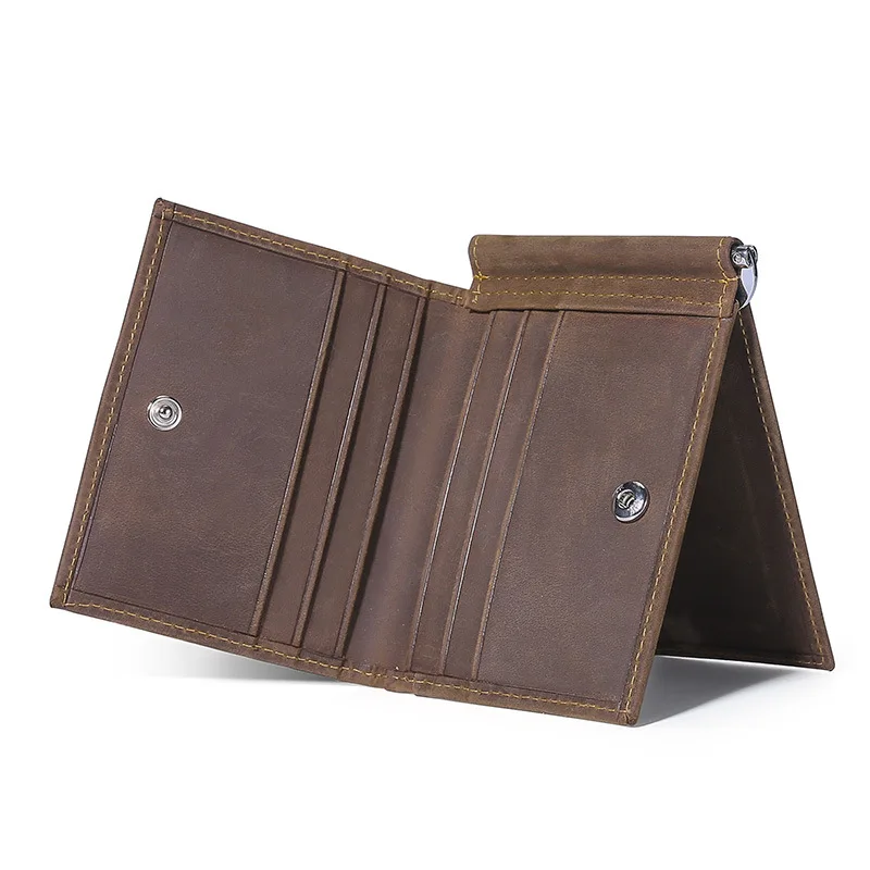 Mens Money Clip Wallet RFID Blocking Slim Front Pocket Wallets for Men Genuine Leather Minimalist Credit Card Holder Cash Clip