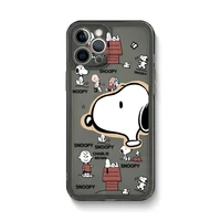 snoopy cartoon phone cases for iphone 13 12 11 pro max xr xs max x 78plus 2022 couple transparent soft silicone cover