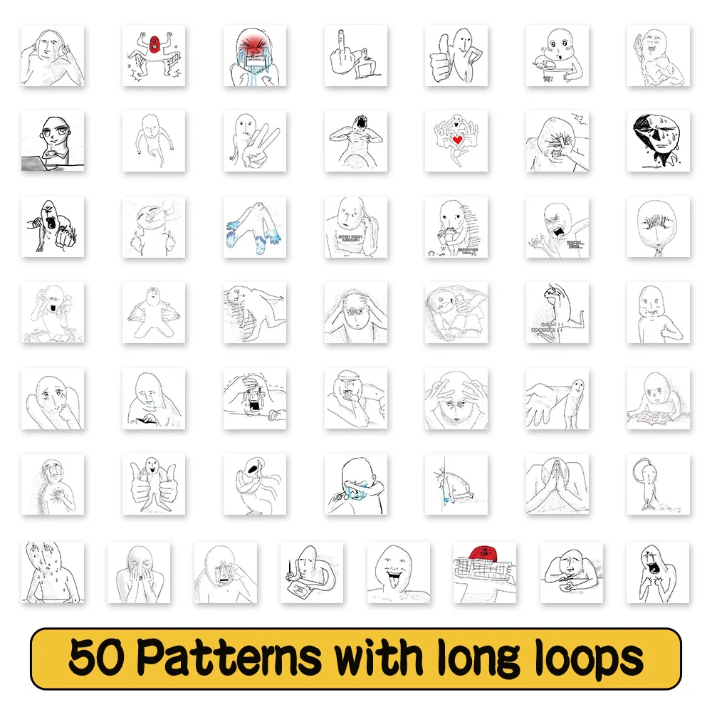 200 шт./рулон эмоциональная пародия аватар мультяшная уплотнительная наклейка