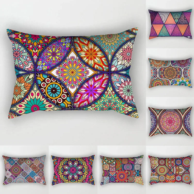 

Cushion Cover Polyester Vintage Pattern Pillow Decoration Sofa Throw Home
