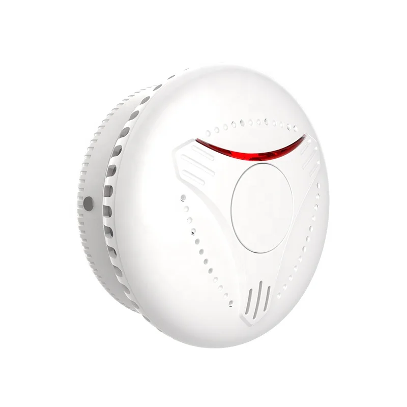 Smart home security alarm system Tuya zigbee smoke detector interconnected lithium battery mute large button Built in lithium ba