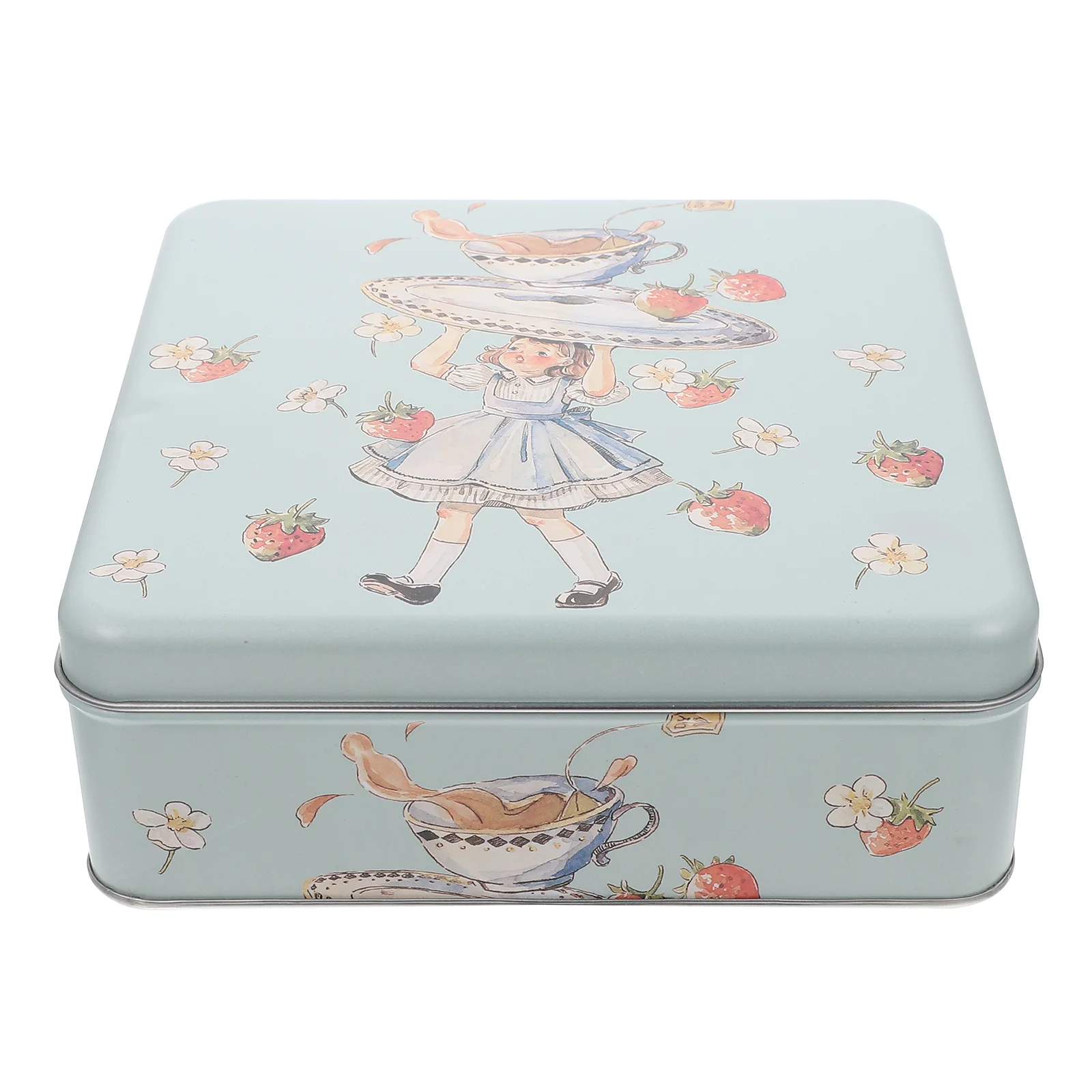 

Biscuit Tin Box Party Favors Holder Iron Storage Candy Jar Sweets Sugar Case Container