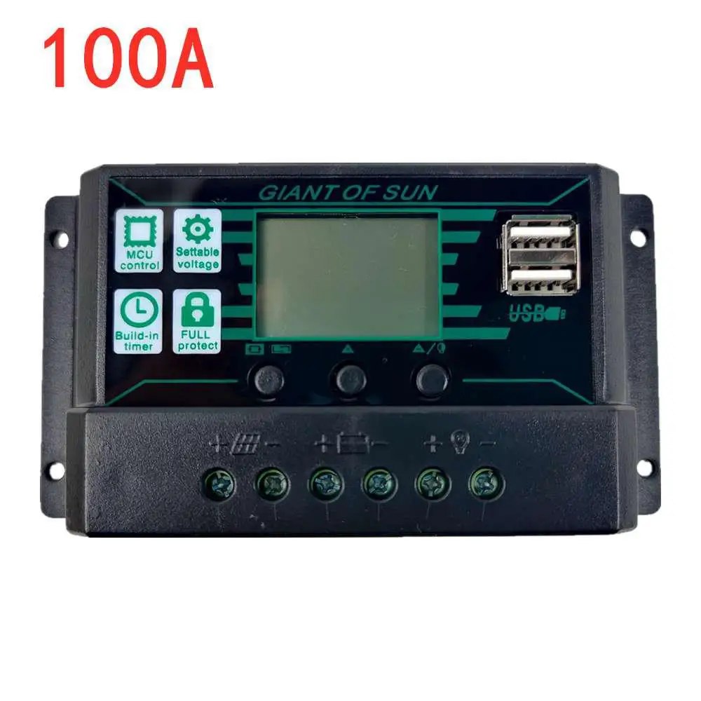 

30A 12V-24V Auto 50V Solar Panel Charge Controller Regulator Collector Dual USB Display for Lead Acid Batteries LCD