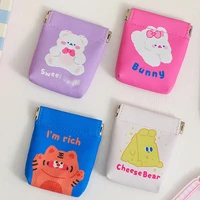 cute coin purse for women girl exquisite cartoon rabbit printing storage creative bagelastic buckle bag quality pu mini wallet