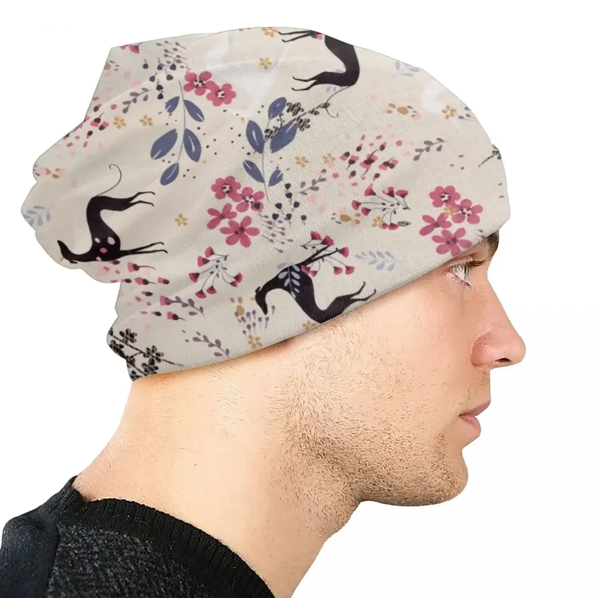 Борзая Цветок Любовь Черепа Шапки Уличная одежда Зимние теплые вязаные шапки для