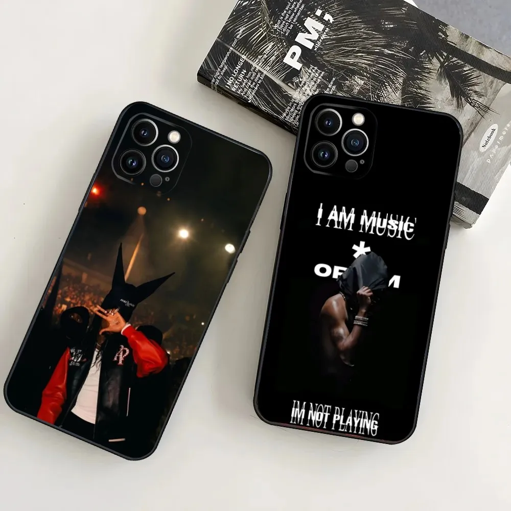 Rapper P-Playboi Carti Phone Case For iPhone16 15 14 13 12 Mini 11 Pro XR X XS MAX 7 8 Plus Silicone Cover Soft Black