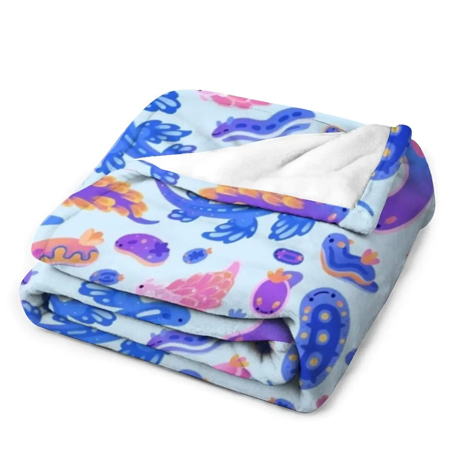 Морской слизник - пастельно-синее одеяло волосы одеяла и пледы декоративные для