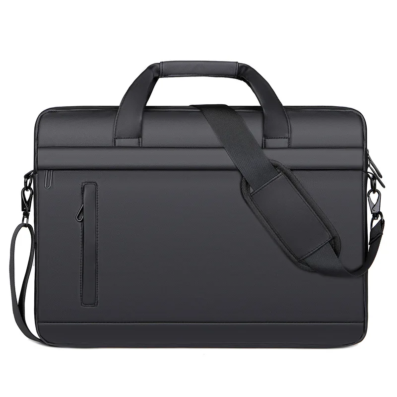 

Briefcase 15.6 Handbags For Shoulder Briefcases Capacity Thin Men's Waterproof Strap Laptop Large Crossbodybag Black Men Inch