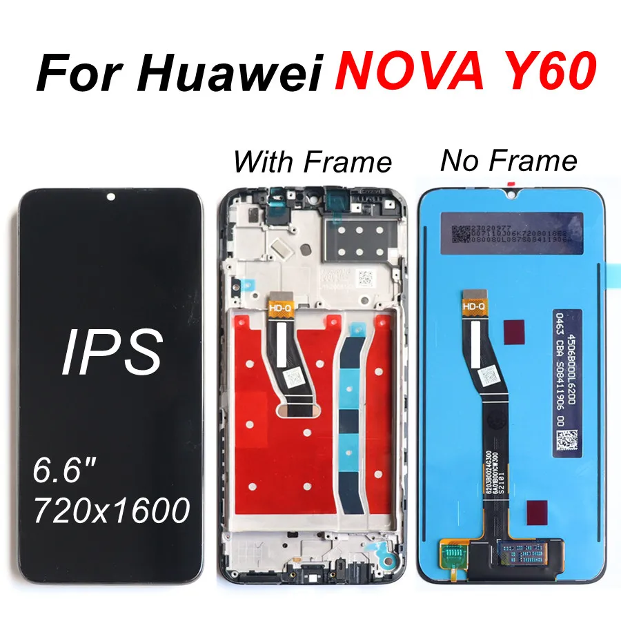 

Original LCD For Huawei Nova Y60 Display Screen Touch Panel Digitizer Assembly With Frame Replacement Parts WKG-LX9