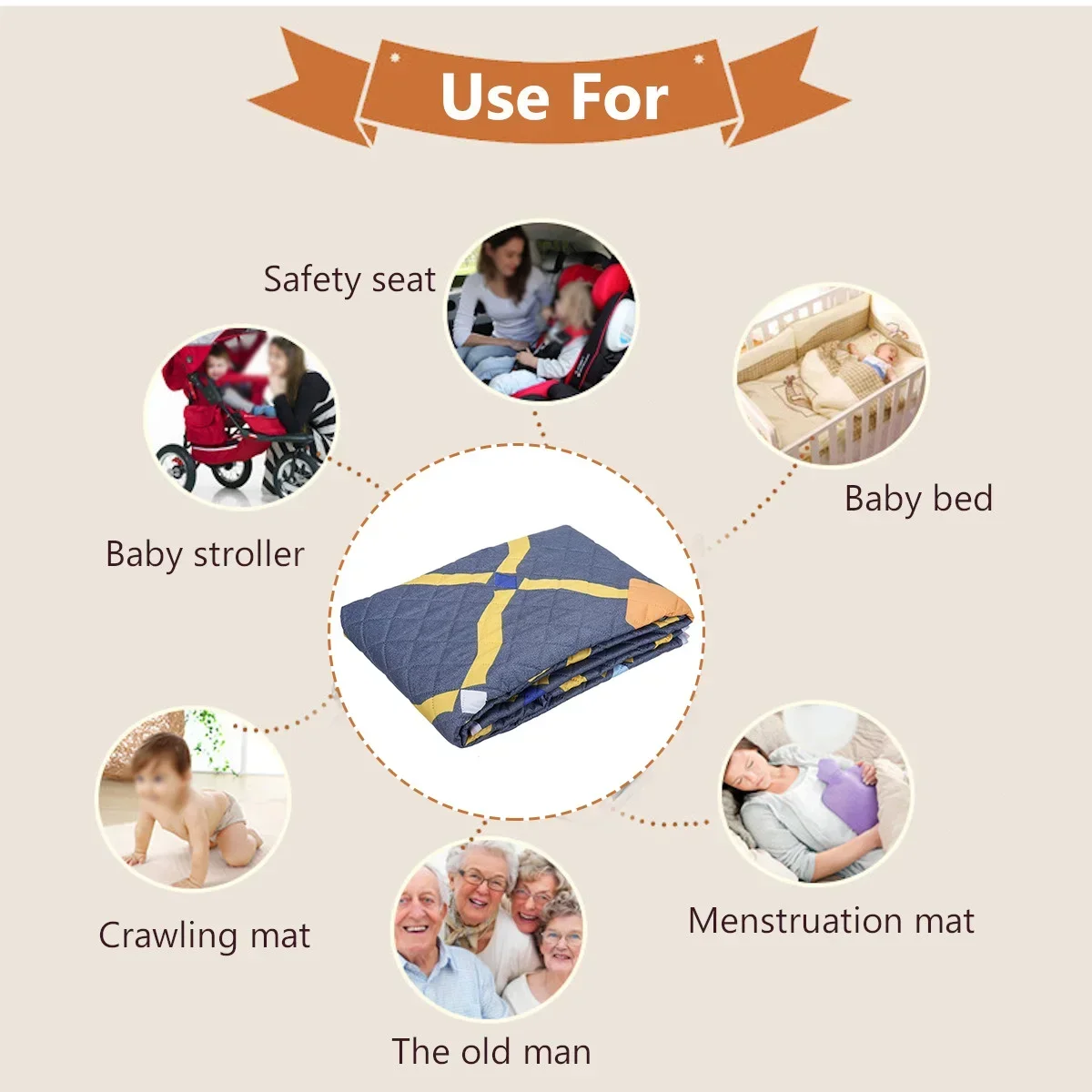 Моющийся коврик для мочи многоразовый подгузник взрослых детский вкладыши