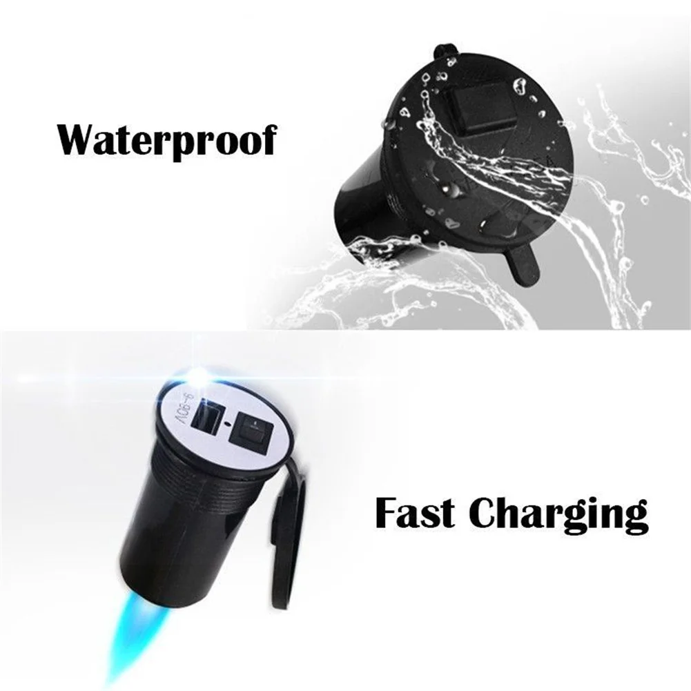 motorcycle usb charger 12v charge port waterproof moto handlebar phone charger universal accessories for motorbike scooter free global shipping