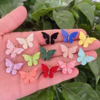 10pcs 2216mm large women colorful butterfly charm pendant diy handmade jewelry making necklace earring accessories wholesale