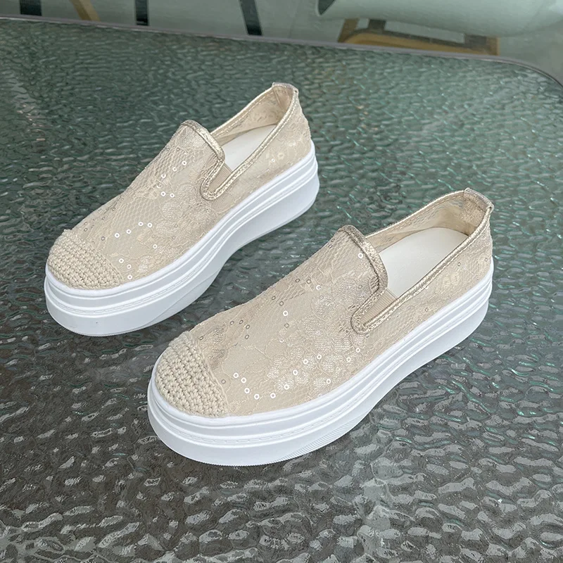 

Summer Shoes Ladies Mixed Colors Female Footwear Slip-on Clogs Platform Loafers With Fur Casual Sneaker Round Toe 2023 Dress Bre