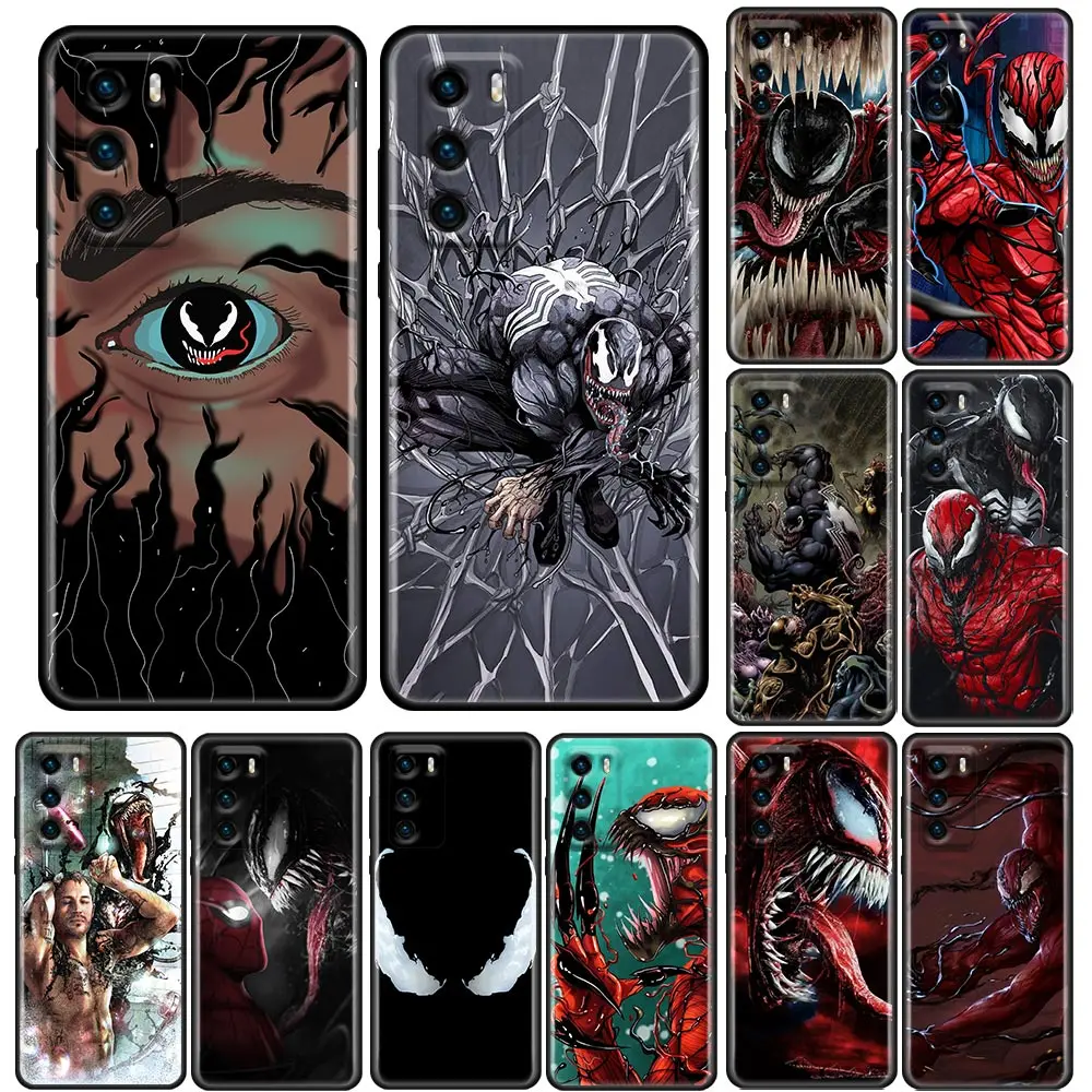 

Phone Case for Huawei P50 P50E P40 P30 P20 P10 Smart 2021 Pro Lite 5G Plus Soft Silicone Case Cover Spider-Man Meets Venom