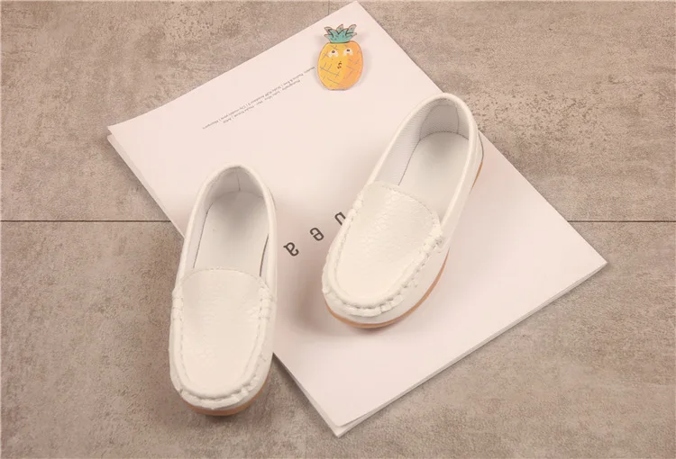 New Kids Casual Shoes Colors Unisex Loafers Shoes Boys Girls Soft Slip-on PU Flats Breathable Non-slip Walking Footwear Children enlarge