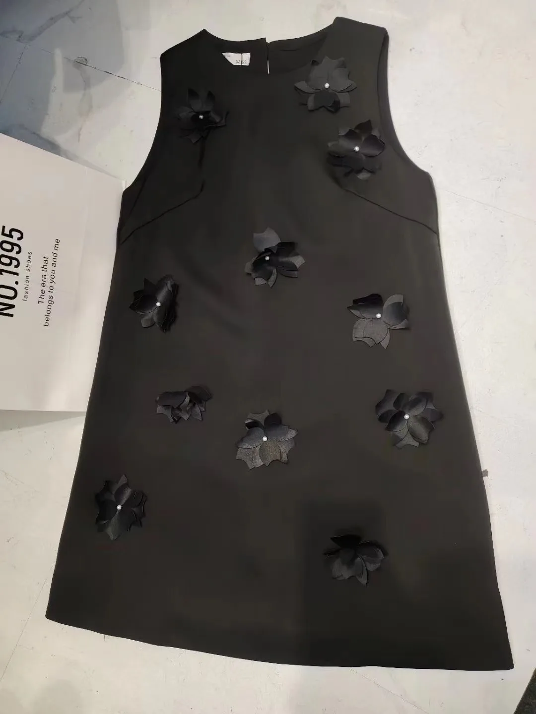 Женское платье без рукавов элегантное свободное во французском стиле с круглым