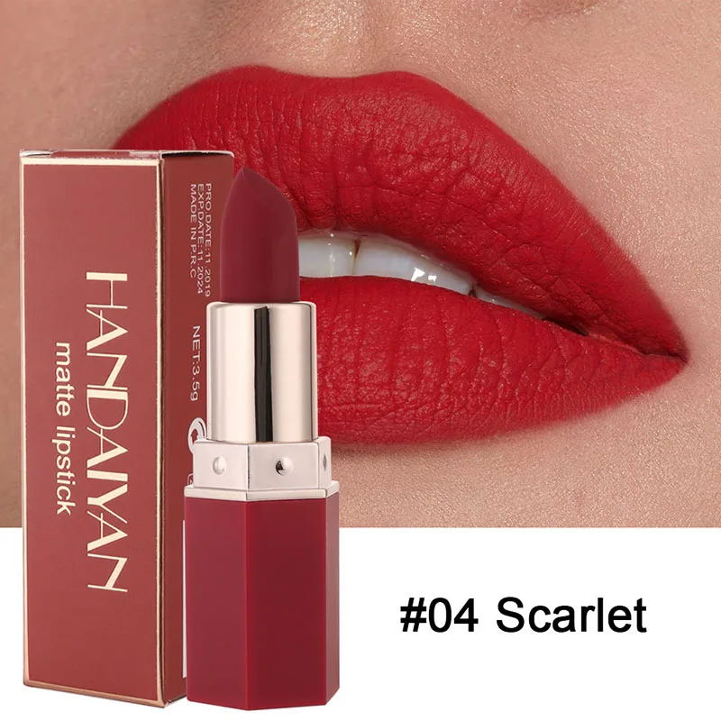 

6 Colors Matte Velvet Lipstick Professional Waterproof Long Lasting Nude Lipstick Sexy Red Brown Lip Gloss Makeup Cosmetics