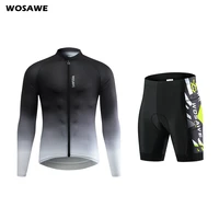wosawe mens cycling jersey set pro team shirt bike shorts sportswear suit ropa ciclismo mtb bicycle maillot gel padded clothing