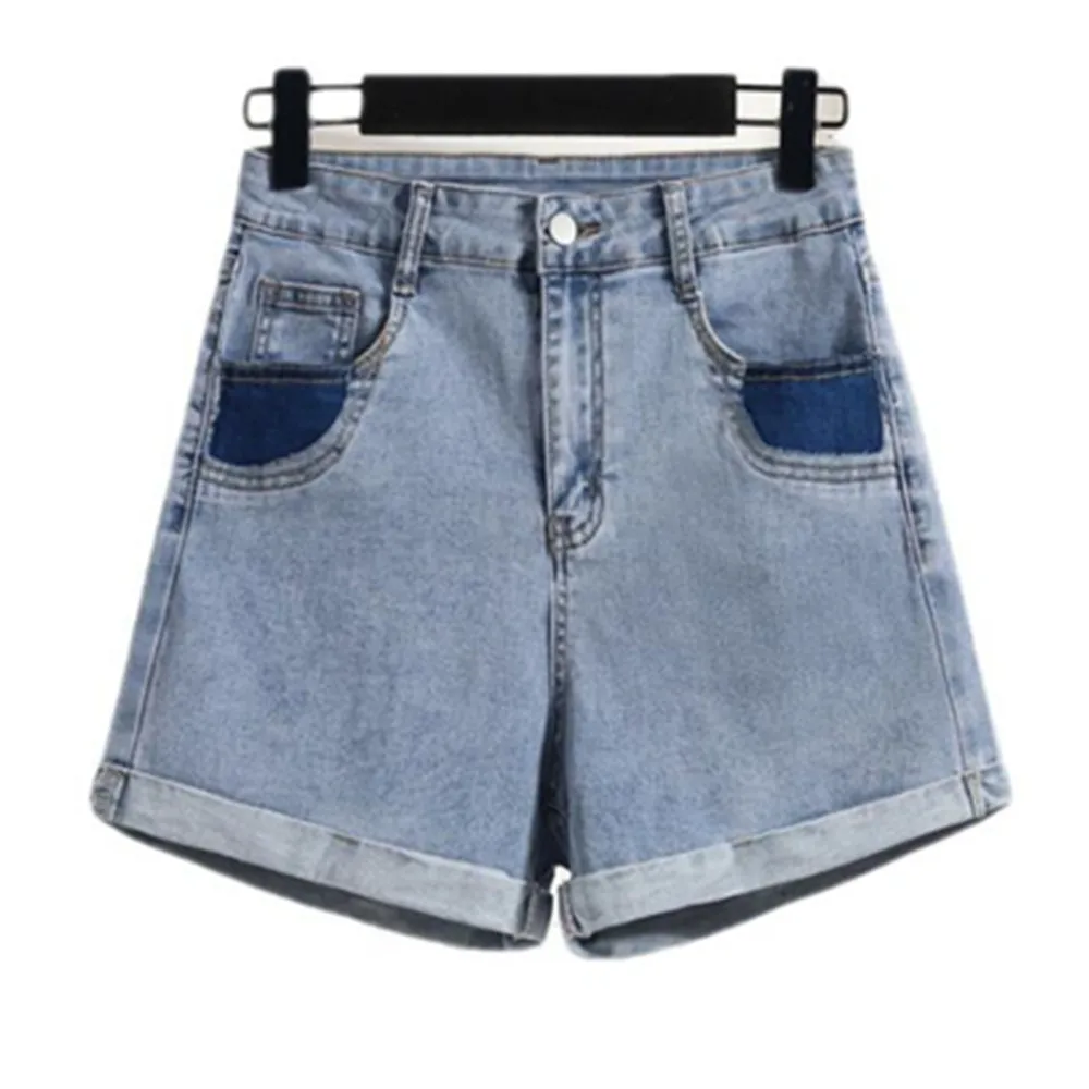 

Women's Denim Shorts Retro Vintage High Waist Blue Wide Leg Female Casual Summer Ladies Short Jeans For Women