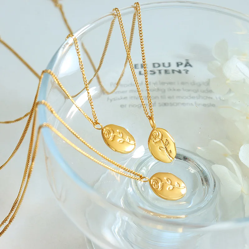 

Корейское ожерелье в стиле Ins, ожерелье с подвеской в виде Розы, модная цепочка на воротник из нержавеющей стали, модные подарки на день рождения