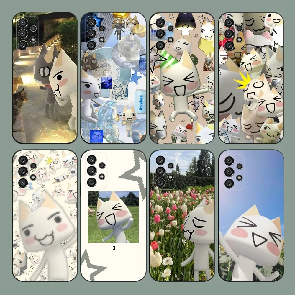 Чехол для телефона INS Cute Toro I-Inoue Cat Samsung Galaxy A20 A21s A22 A31 A32 A52 A53 A72 73 A80 A91 Мягкий черный