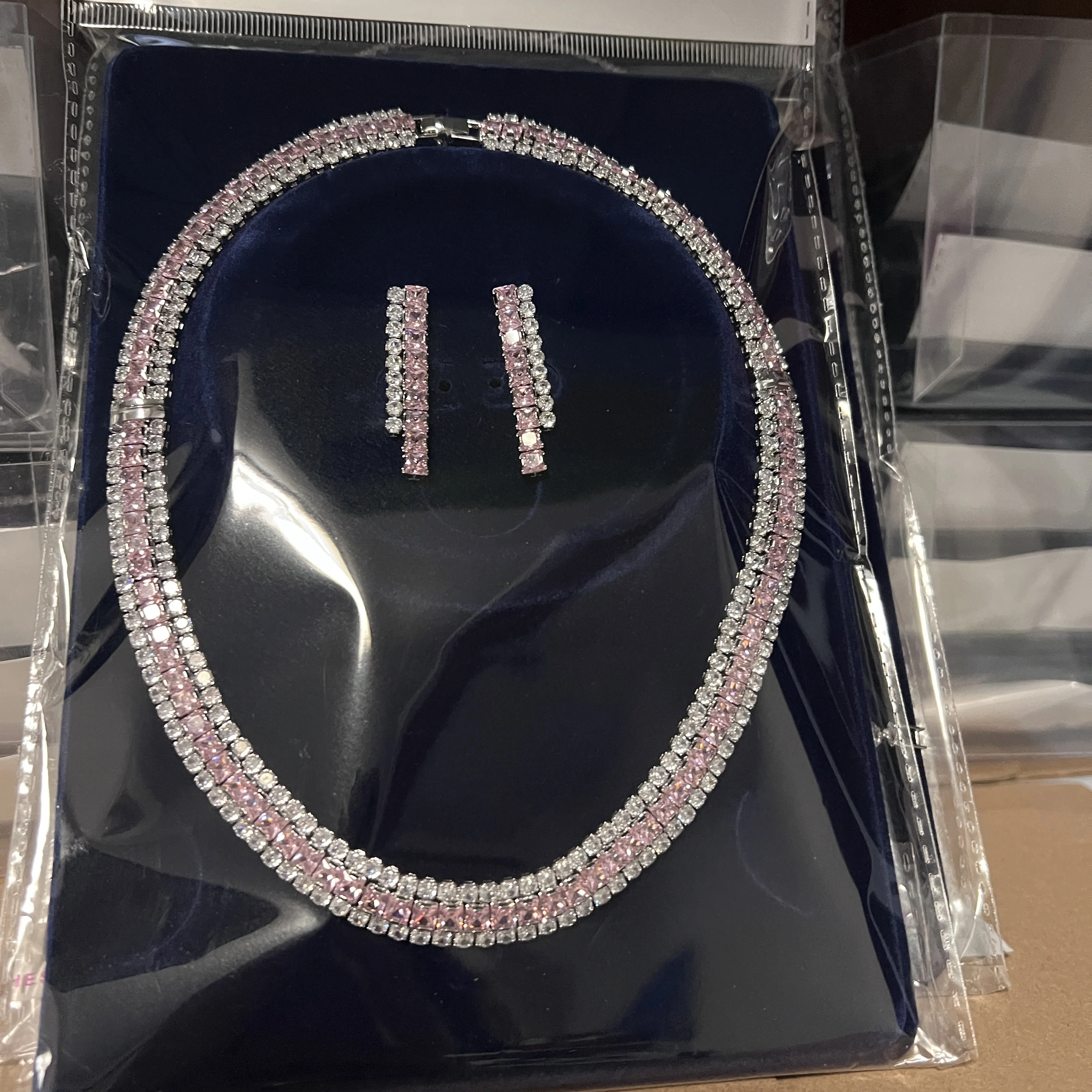 ASNORA свадебное круглое ожерелье с цирконием высококачественный розовый комплект