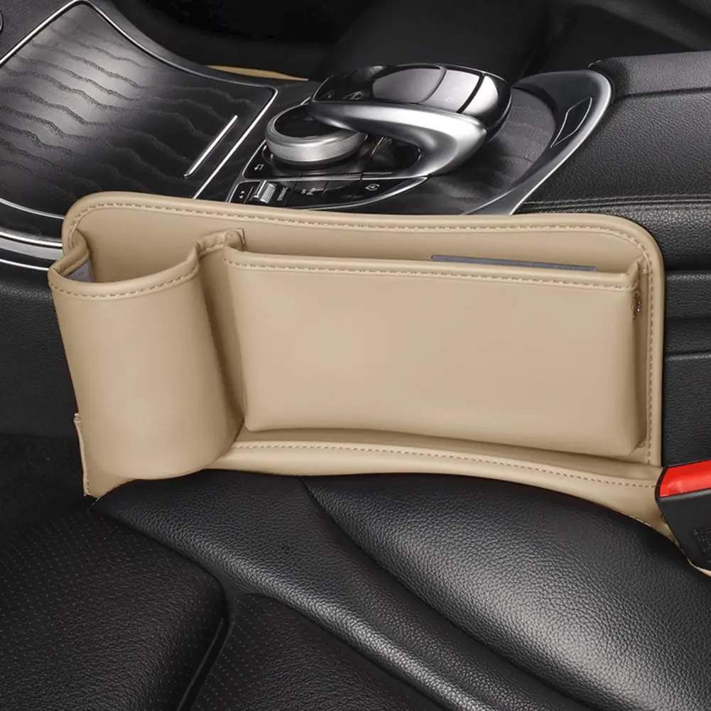 

Seat Storage Box Durable Charging Hole Shockproof Console Side Seat Gap Filler Organize Car Supplies