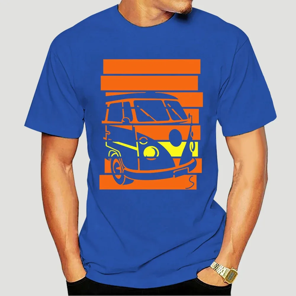 Футболка мужская с принтом Лучший фургон и полосками