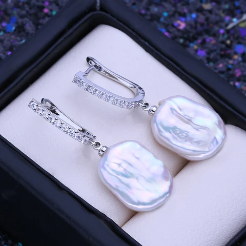 FENASY серьги-капли из серебра с жемчугом